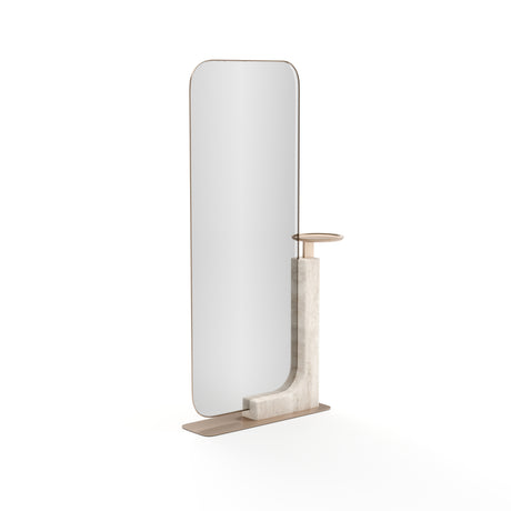 Travertine Stand Floor Mirror | Caracole Overlap