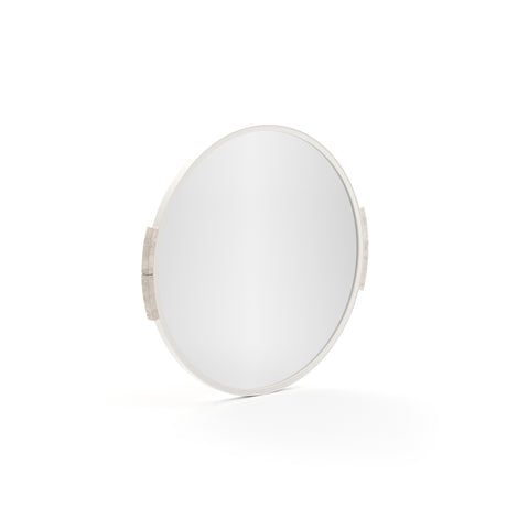 Travertine Accent Round Wall Mirror | Caracole Overlap