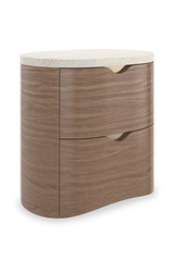 Travertine Top 2-Drawer Nightstand | Caracole Fleur | Caracole.eu.com