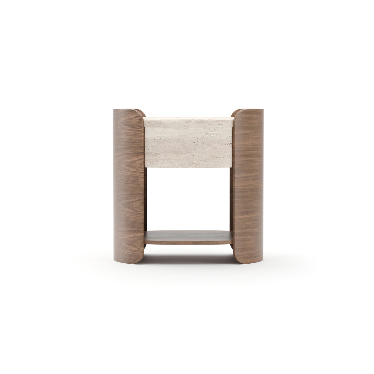 Travertine 1-Drawer Open Nightstand | Caracole Fleur