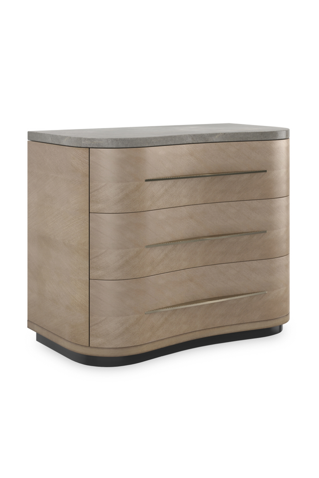 Gray Marble Top 3-Drawer Nightstand | Caracole Nomadic | Caracole.eu.com