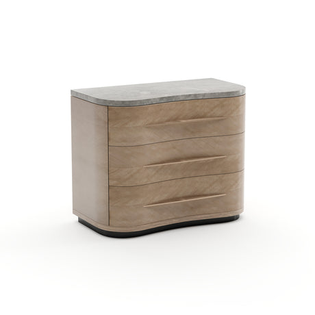 Gray Marble Top 3-Drawer Nightstand | Caracole Nomadic