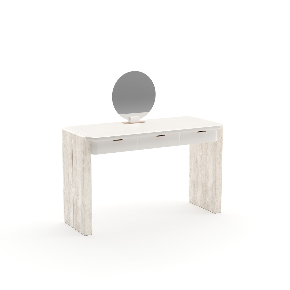 Travertine Base 3-Drawer Vanity | Caracole Overlap