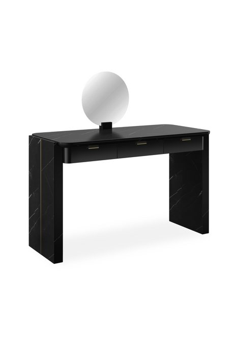 Black 3-Drawer Vanity Desk | Caracole Overlap | Caracole.eu.com