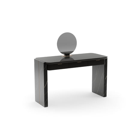 Black 3-Drawer Vanity Desk | Caracole Overlap