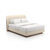 Ivory Mohair Upholstered Bed | Caracole Fleur