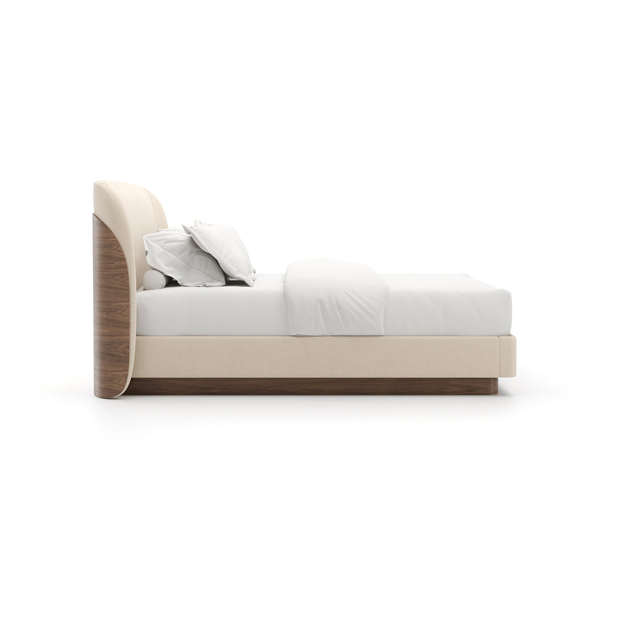 Ivory Mohair Upholstered Bed | Caracole Fleur