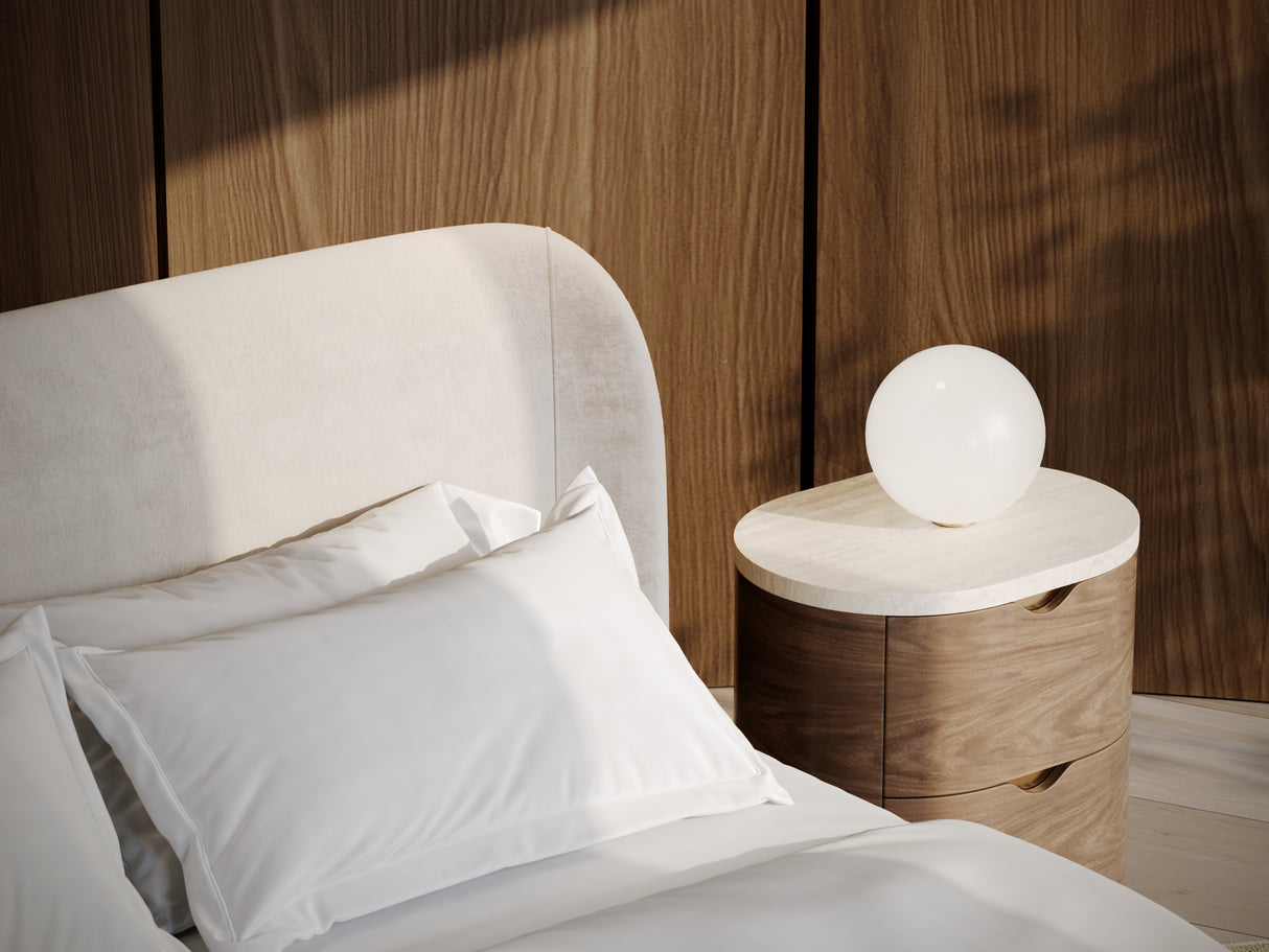 Ivory Mohair Upholstered Bed | Caracole Fleur