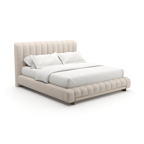 Cream Channeled Queen Bed | Caracole Well Balanced
