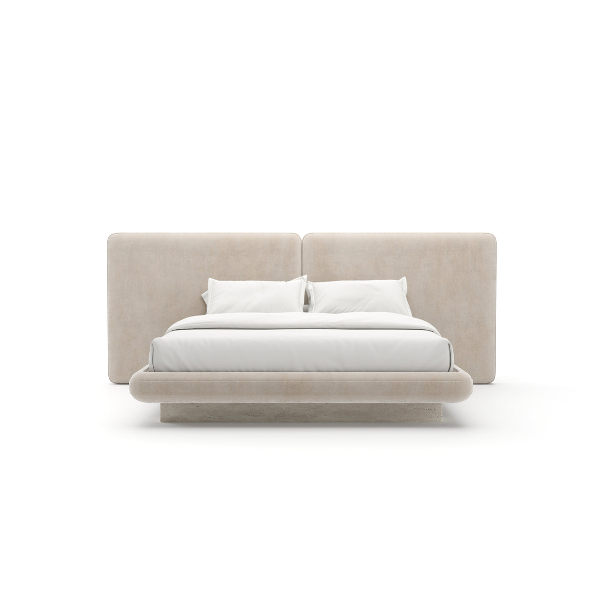 Ivory Velvet 2-Panel King Bed | Caracole Overlap