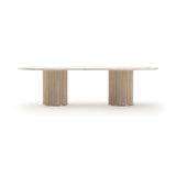 Oval Cream Travertine Dining Table | Caracole Rhythm