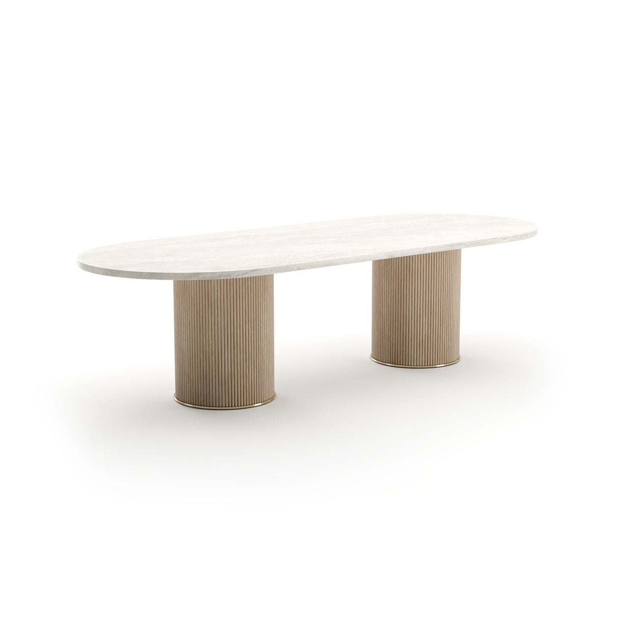 Oval Cream Travertine Dining Table | Caracole Rhythm