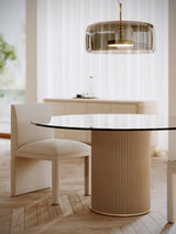 Clear Glass Round Dining Table | Caracole Rhythm