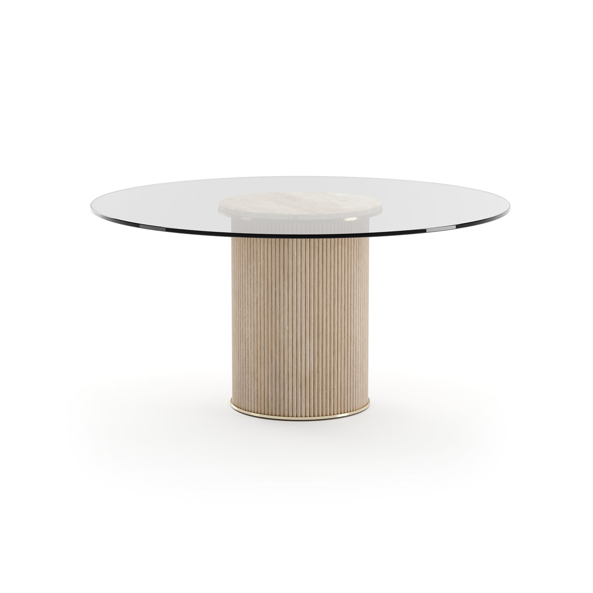 Clear Glass Round Dining Table | Caracole Rhythm