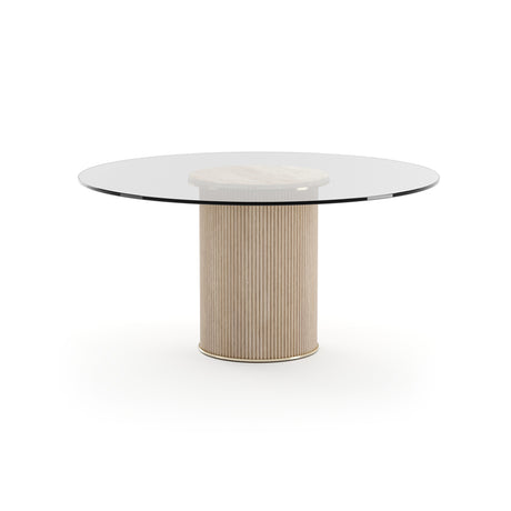 Clear Glass Round Dining Table | Caracole Rhythm