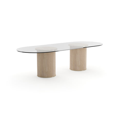 Clear Glass Oval Dining Table | Caracole Rhythm