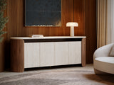 Travertine 4-Door Open Sideboard | Caracole Fleur