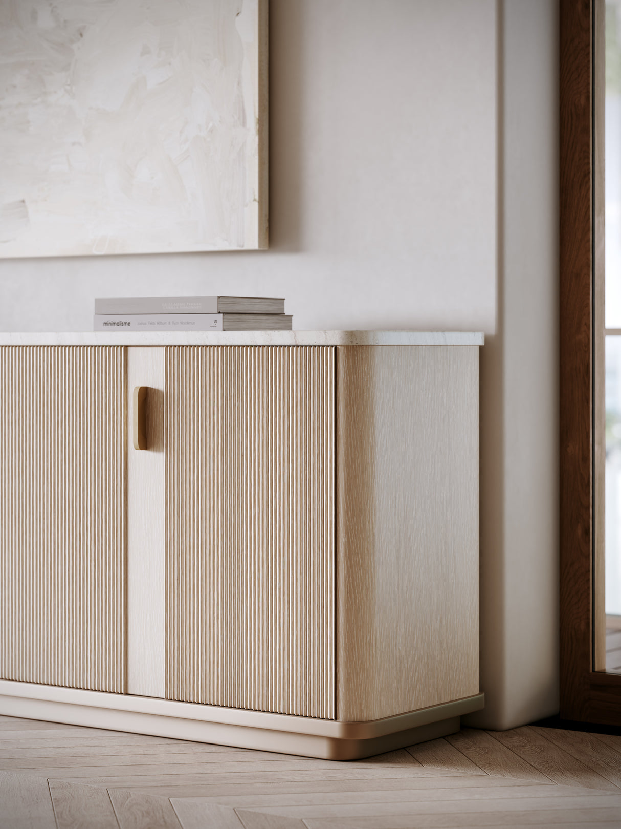 Reeded Oak 4-Door Sideboard | Caracole Rhythm