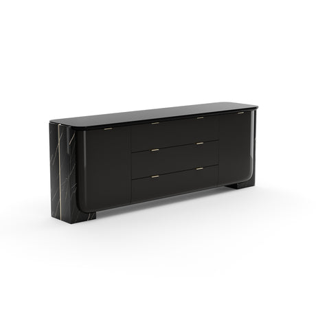 Black 3-Drawer Sideboard | Caracole Overlap
