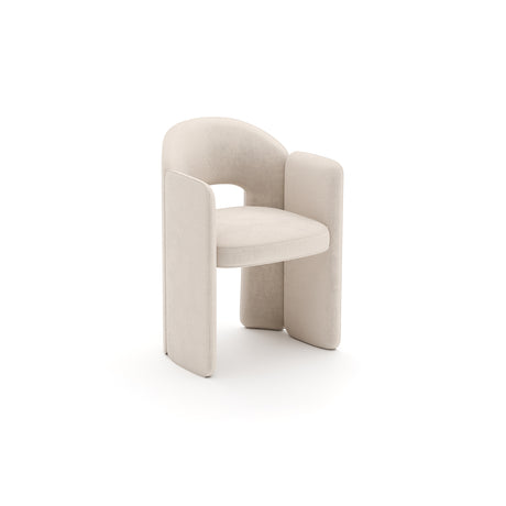 White Velvet Dining Armchair | Caracole Overlap