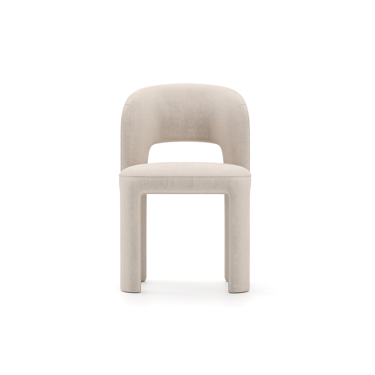 Velvet Upholstered Dining Chair | Caracole Overlap Ivory