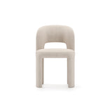 Velvet Upholstered Dining Chair | Caracole Overlap Ivory