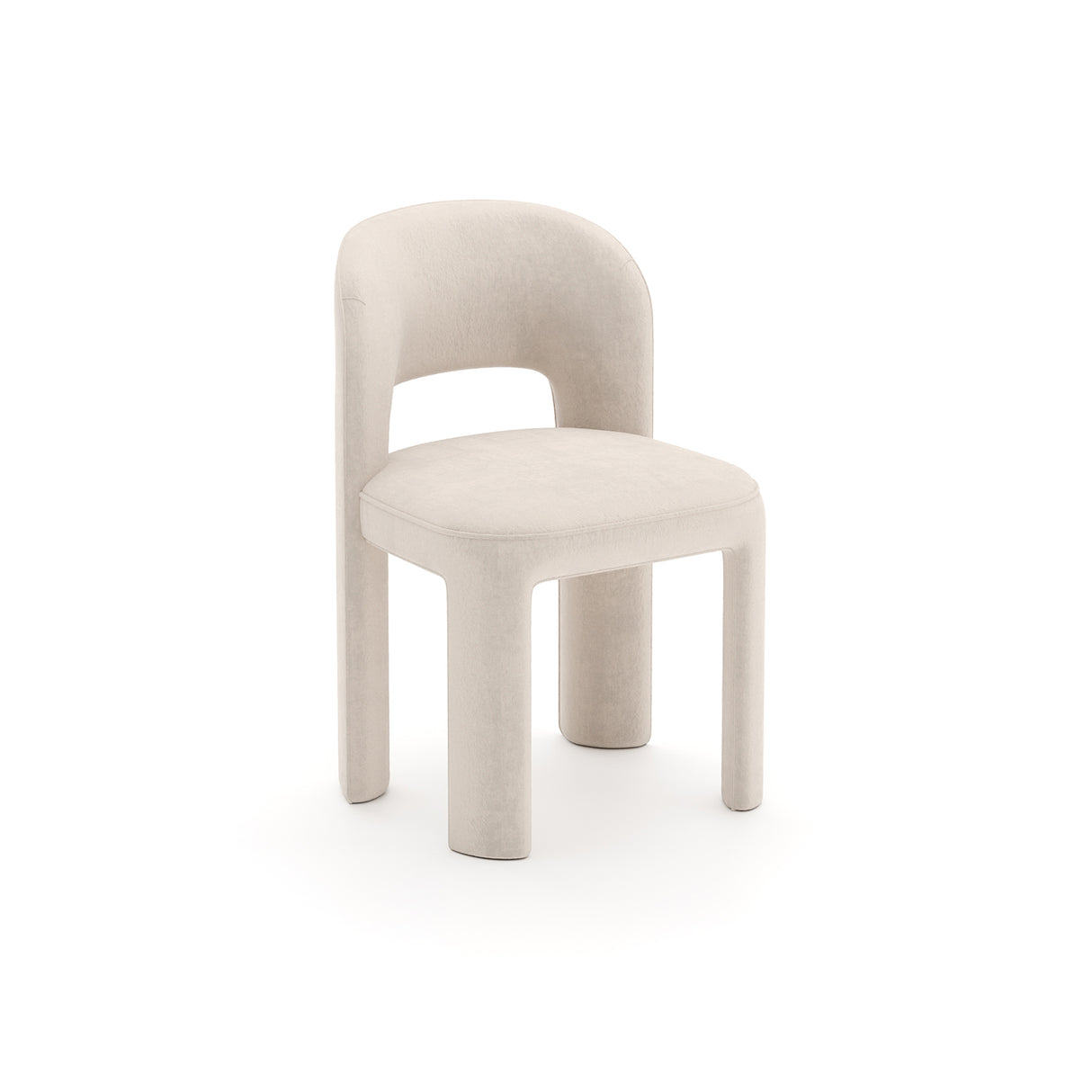 Velvet Upholstered Dining Chair | Caracole Overlap Ivory