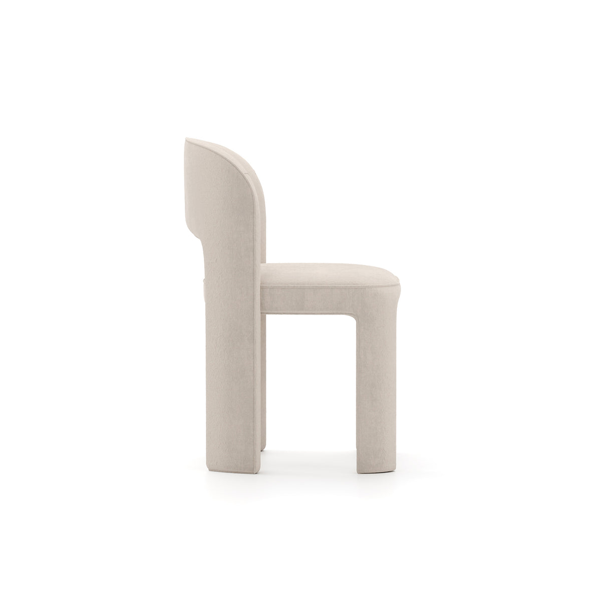 Velvet Upholstered Dining Chair | Caracole Overlap Ivory