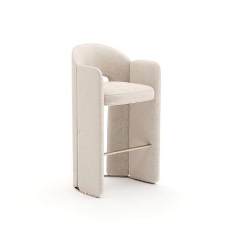 White Velvet Bar Stool | Caracole Overlap