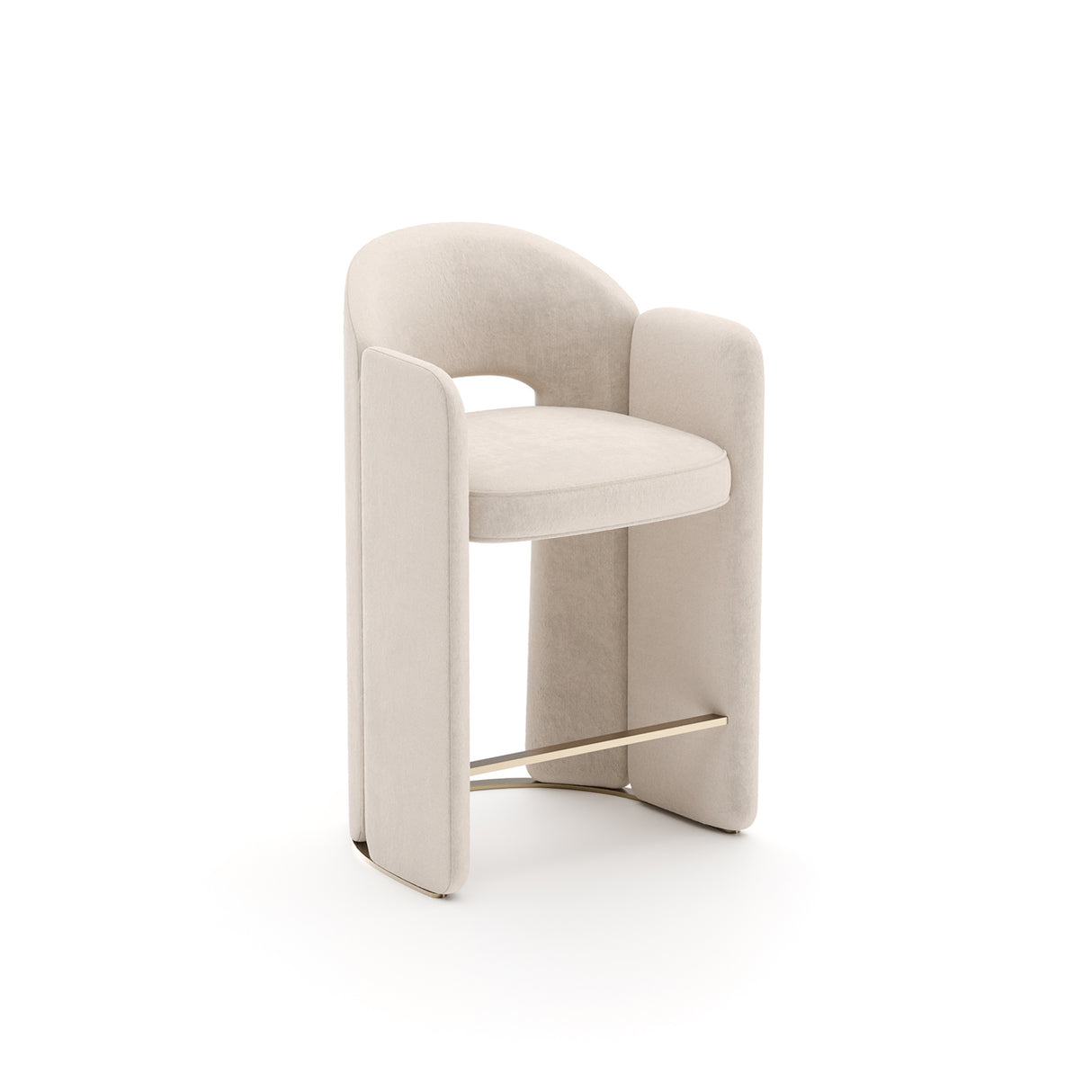 White Velvet Counter Stool | Caracole Overlap