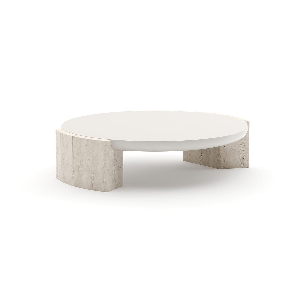 Travertine Panels Cocktail Table | Caracole Overlap