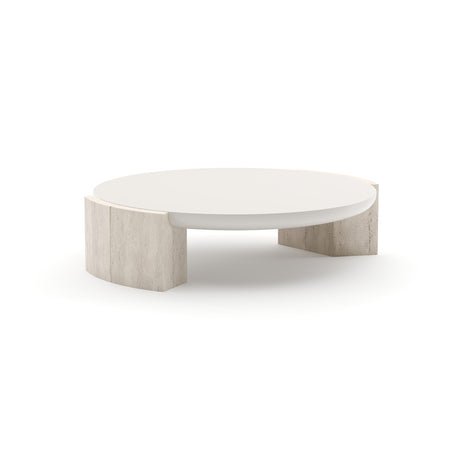 Travertine Panels Cocktail Table | Caracole Overlap
