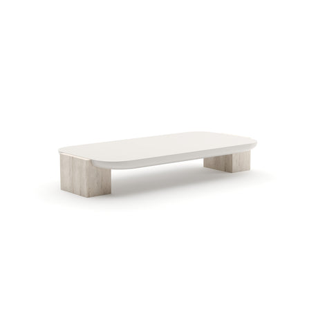 Travertine Panels Cocktail Table | Caracole Overlap