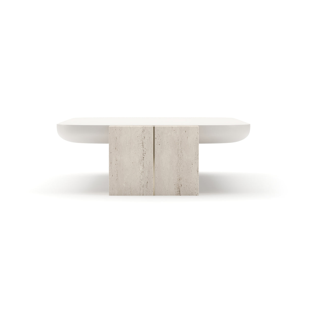 Travertine Panels Cocktail Table | Caracole Overlap