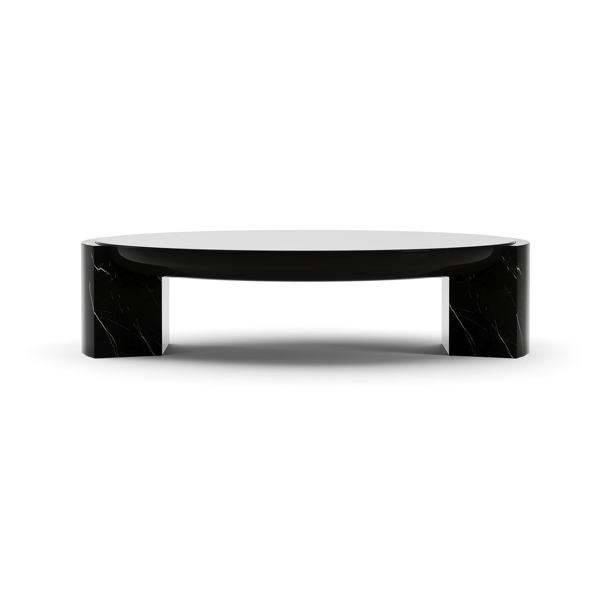 Black Round Coffee Table | Caracole Overlap