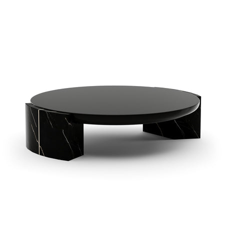 Black Round Coffee Table | Caracole Overlap