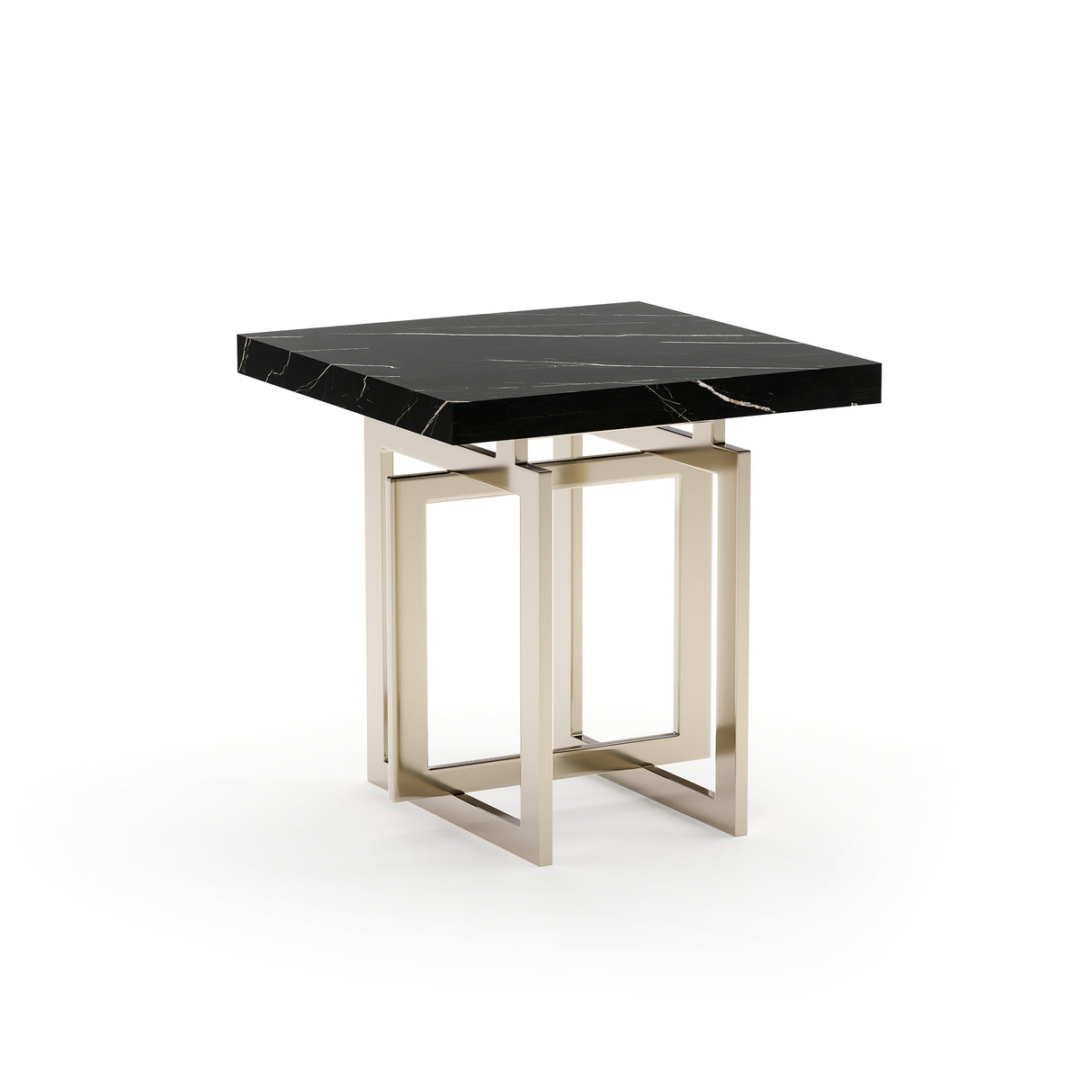 Black Marble Square Side Table | Caracole Wish You Were Here