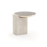 Travertine Base Side Table | Caracole Overlap