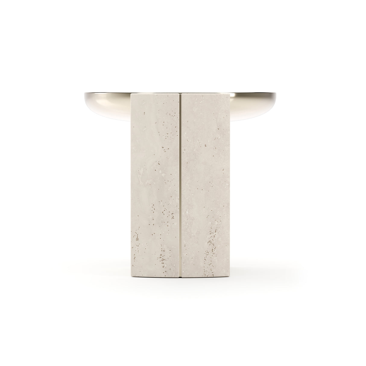 Travertine Base Side Table | Caracole Overlap