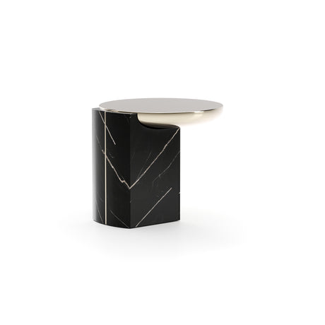 Black Marble Base Side Table | Caracole Overlap