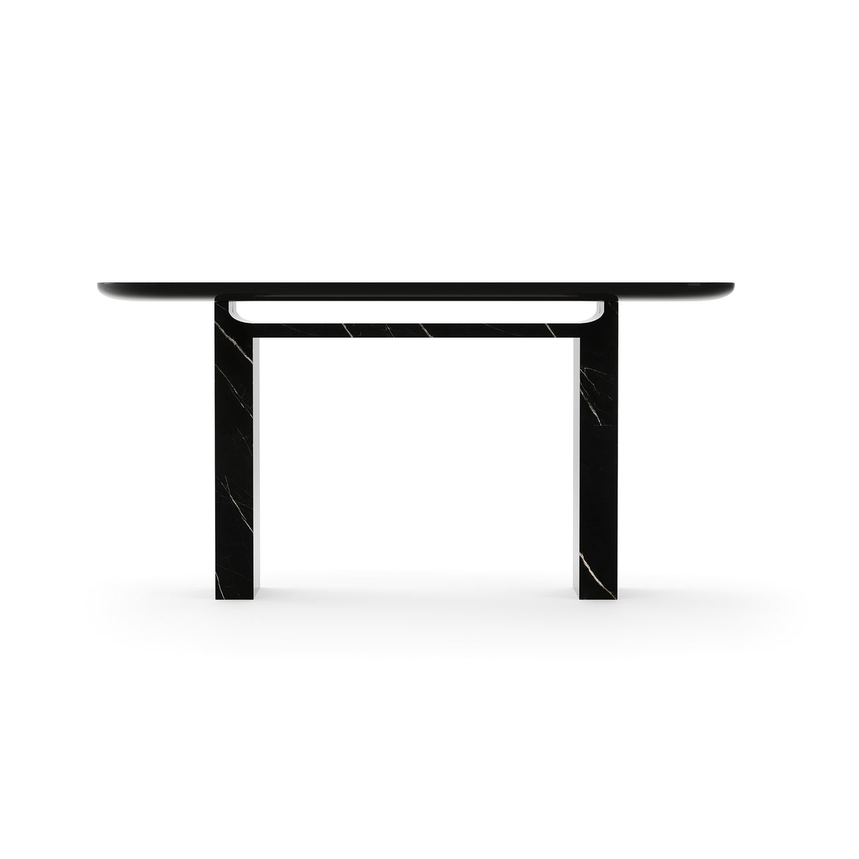 Black Stone Panel Console Table | Caracole Overlap