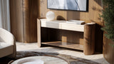 Travertine 2-Drawer Console Table | Caracole Fleur
