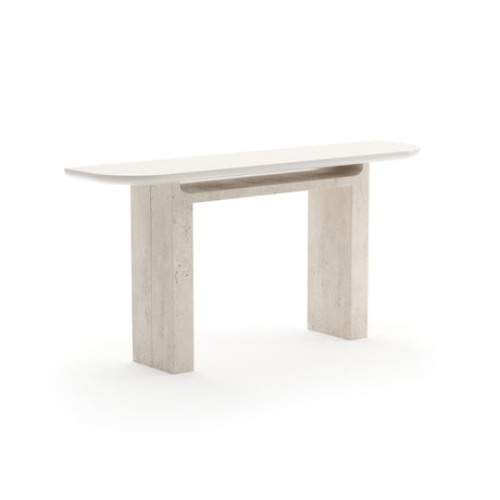 Travertine Panels Console Table | Caracole Overlap