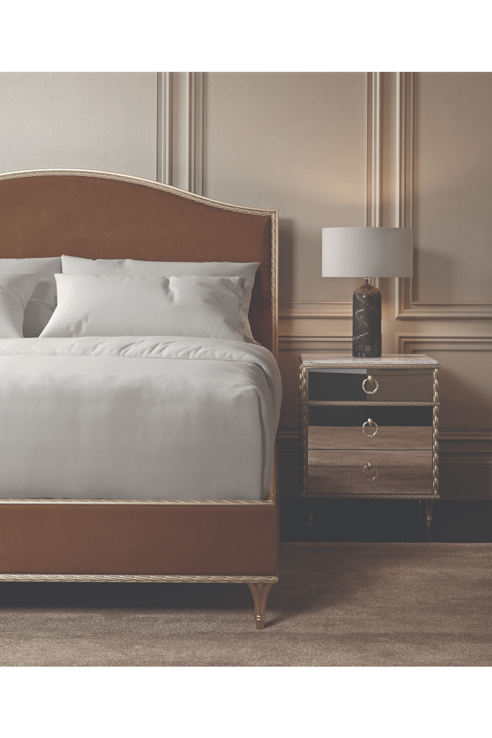Camelback Platform King Bed | Caracole Fontainebleau | Caracole.eu.com