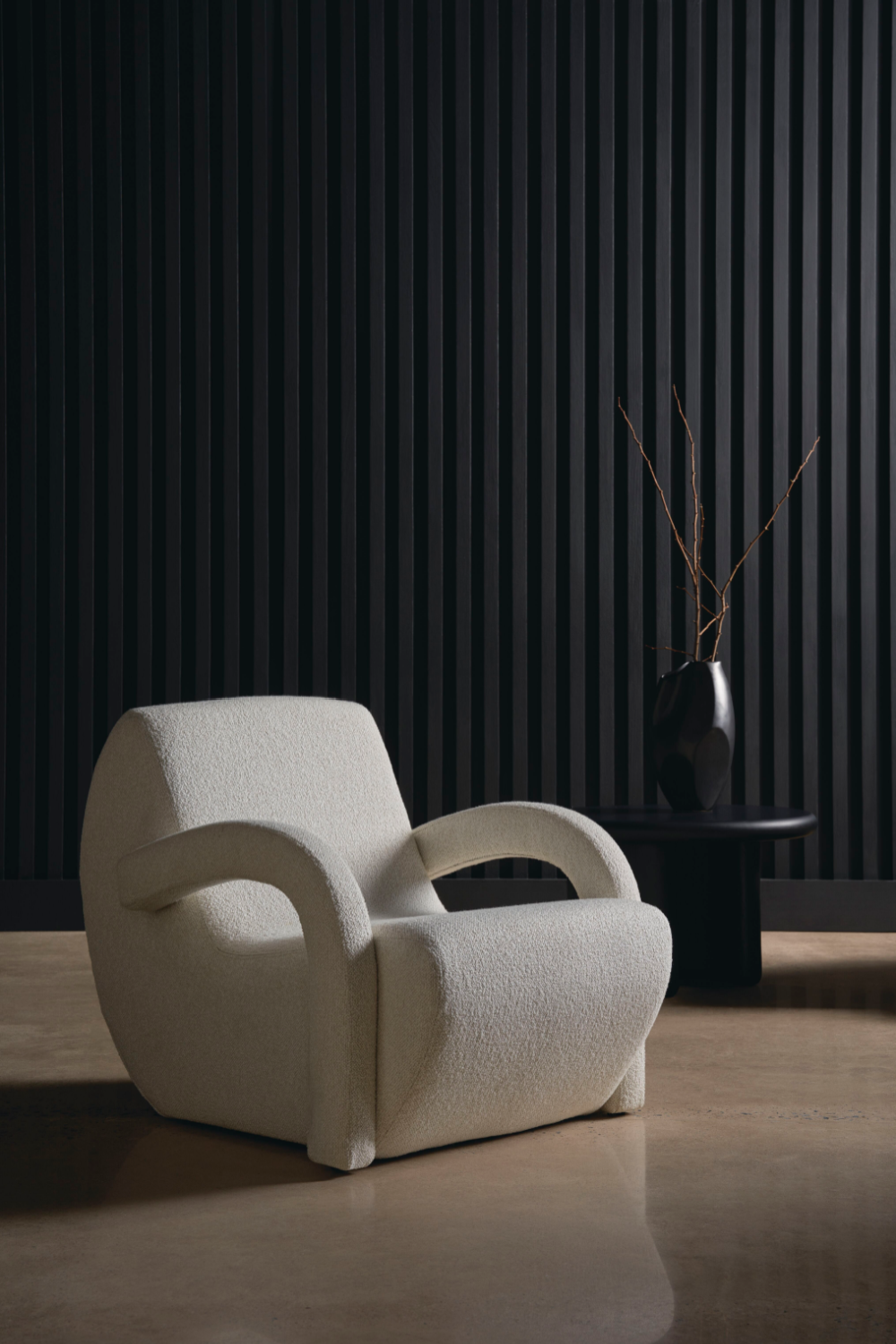 White Bouclé Accent Chair | Caracole Leo | Caracole.eu.com