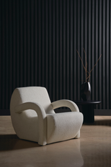White Bouclé Accent Chair | Caracole Leo | Caracole.eu.com