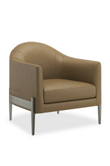 Taupe Leather Lounge Chair | Caracole Rebound | Caracole.eu.com