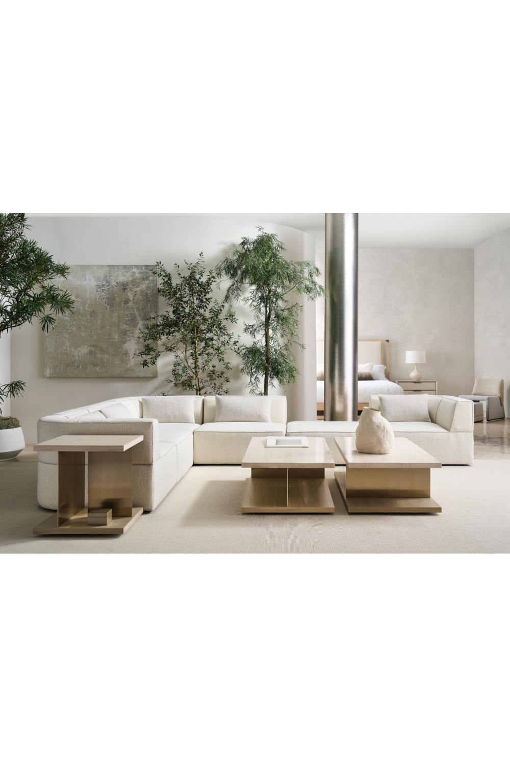 White Bouclé Chaise Lounge | Caracole Marbella | Caracole.eu.com