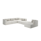 White Welted 6-Piece Sectional | Caracole Marbella