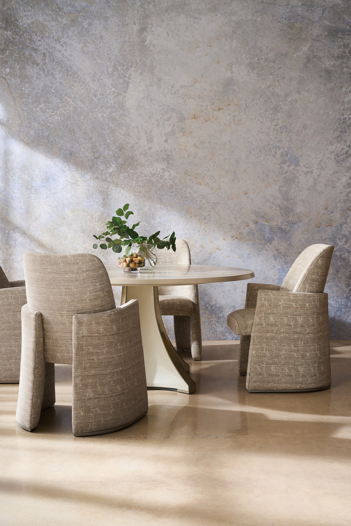 White Chenille Dining Chair | Caracole Nuage